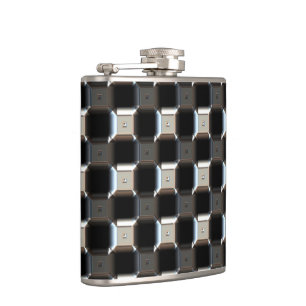 Sci-Fi Metal Patterns 1 Wrapped Flask