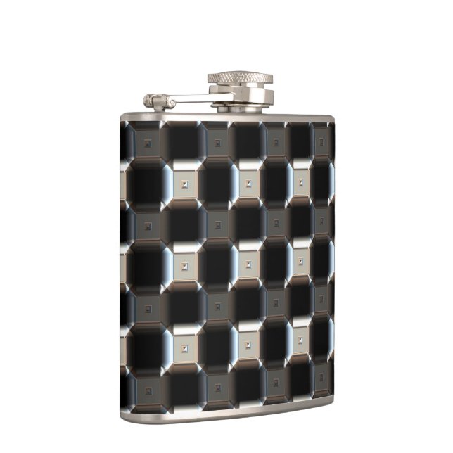 Sci-Fi Metal Patterns 1 Wrapped Flask (Right)