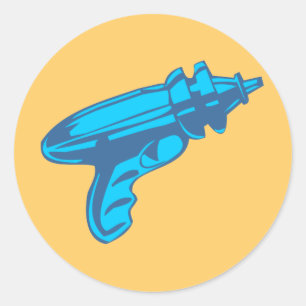 Sci-Fi Ray Gun Laser Pistol Classic Round Sticker