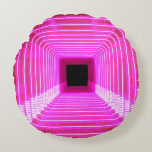 Sci-Fi Retro 3D: Pop Art Illustration Round Cushion
