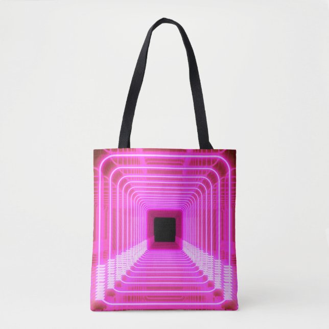 Sci-Fi Retro 3D: Pop Art Illustration Tote Bag (Front)