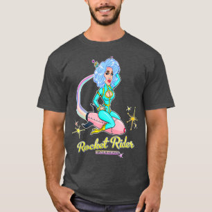 SCI-FI ROCKET RIDER Colourful Bold Drag Queen T-Shirt