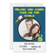 Sci Fi Rocket Ship Save the Date