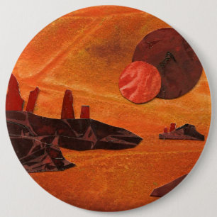 Sci-Fi "Seas of Fire" double suns, lava seas 6 Cm Round Badge