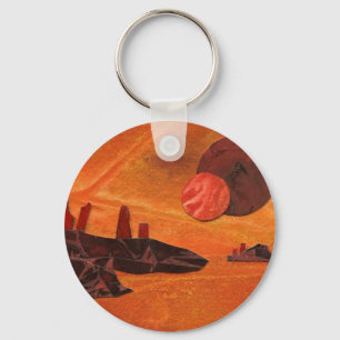 Sci-Fi "Seas of Fire" double suns, lava seas Key Ring