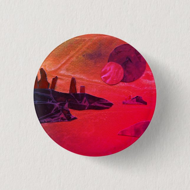Sci-Fi "Seas of Fire" molten lava alien world      3 Cm Round Badge (Front)