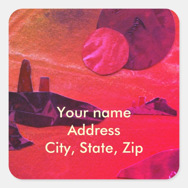 Sci-Fi "Seas of Fire" molten lava alien world  Squ Square Sticker (Front)