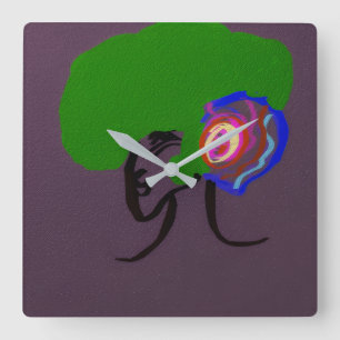 Sci-fi Seashell Creature  Square Wall Clock