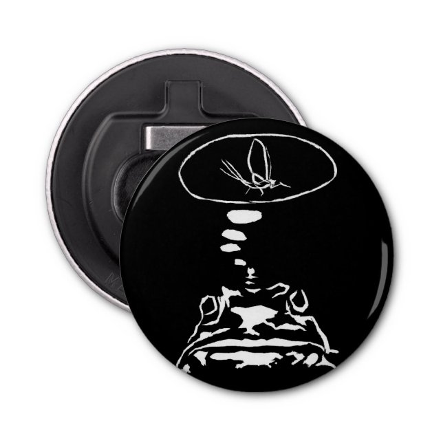 Sci-Fi smart animals "Hungry Frog Dreams"          Bottle Opener (Front)