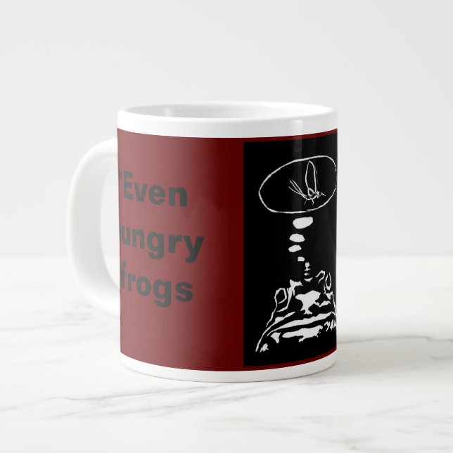 Sci-Fi smart animals "Hungry Frog Dreams"          Large Coffee Mug (Front Left)