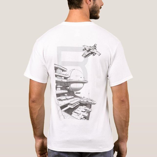 Sci-Fi T-shirt Traversing the Universe 02 C Back (Back)
