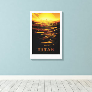 Sci-Fi Travel Ad, Moon Titan Canvas Print
