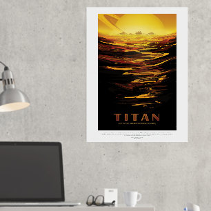 Sci-Fi Travel Ad, Moon Titan Foil Prints