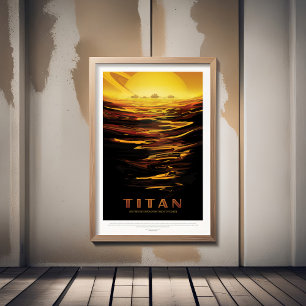 Sci-Fi Travel Ad, Moon Titan Photo Print