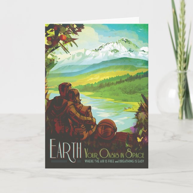 Sci-Fi Travel Ad, Planet Earth Card (Front)