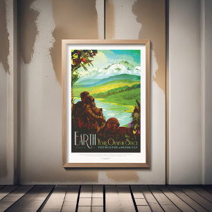 Sci-Fi Travel Ad, Planet Earth Photo Print