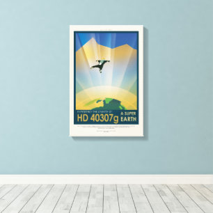 Sci-Fi Travel Ad, Planet HD 40307g Canvas Print