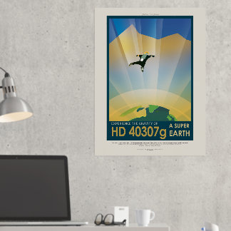 Sci-Fi Travel Ad, Planet HD 40307g Foil Prints