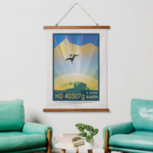 Sci-Fi Travel Ad, Planet HD 40307g Hanging Tapestry