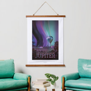 Sci-Fi Travel Ad, Planet Jupiter Hanging Tapestry