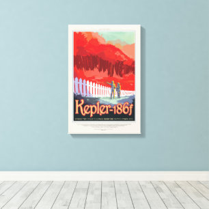 Sci-Fi Travel Ad, Planet Kepler-186f Canvas Print
