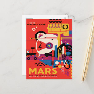Sci-Fi Travel Ad, Planet Mars Postcard