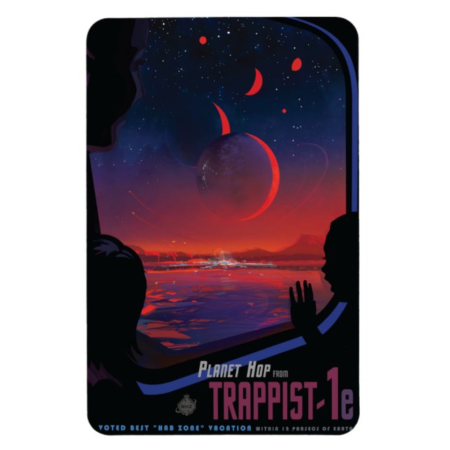 Sci-Fi Travel Ad, Planet Trapist-1e Magnet (Vertical)