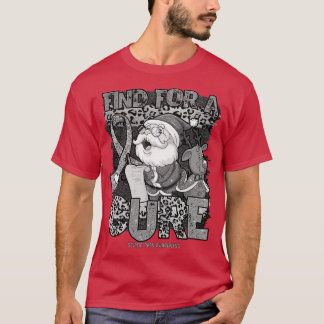 Sciatic Pain Awareness leopard christmas cure sant T-Shirt