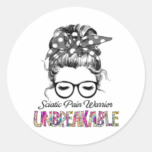Sciatic Pain Awareness Ribbon Support Gifts Classic Round Sticker