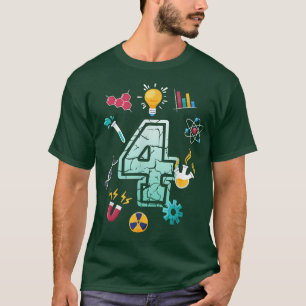 Science 4 Year Old Birthday School Party Scientifi T-Shirt