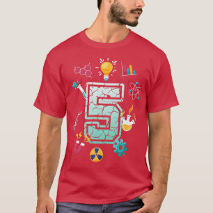 Science 5 Year Old Birthday School Party Scientifi T-Shirt