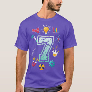 Science 7 Year Old Birthday School Party Scientifi T-Shirt