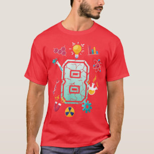 Science 8 Year Old Birthday School Party Scientifi T-Shirt