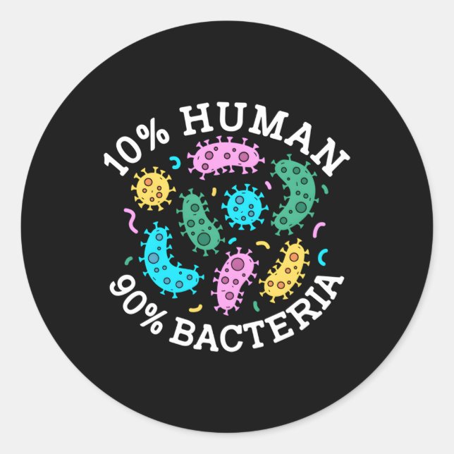 Science 90 Bacteria Microbiology Lab Student Classic Round Sticker (Front)