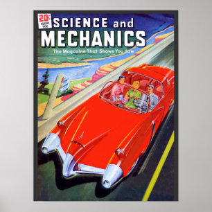 Science and Mechanics Magazine Cover Vintage Car Poster