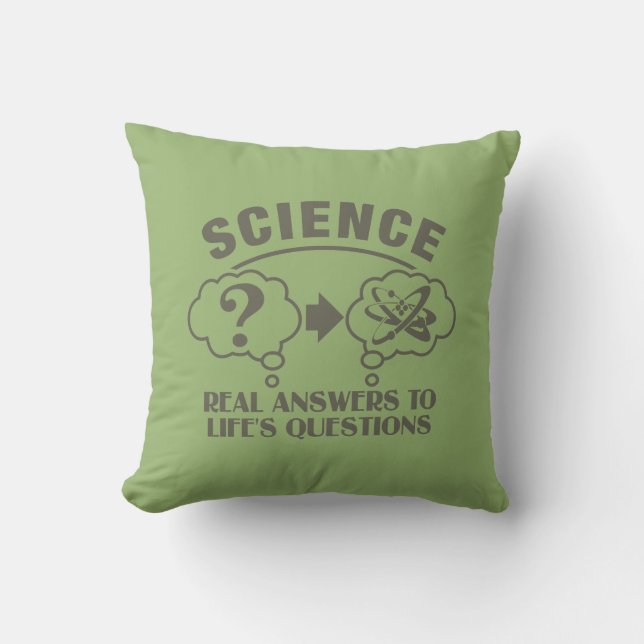 Science Answers custom throw pillow (Front)