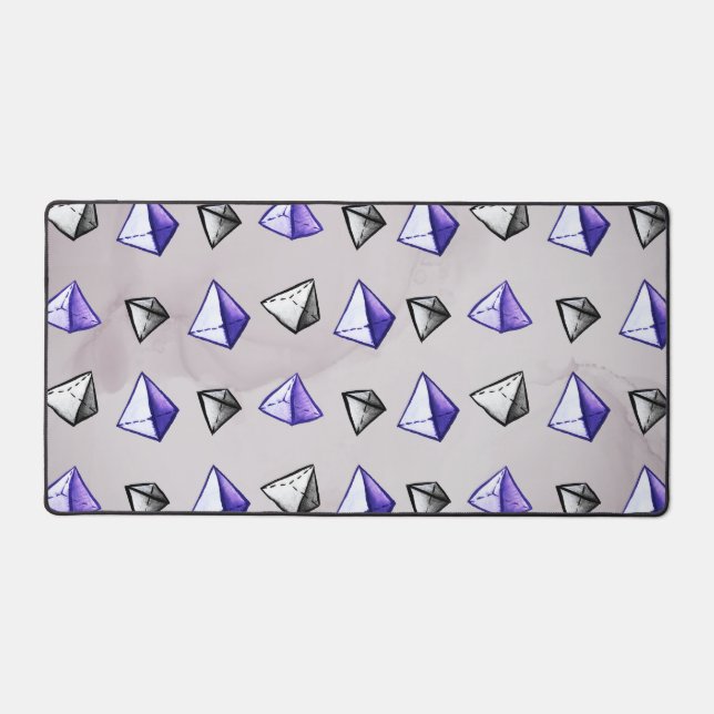 Science Art - Pyramid Pattern Math Lover Geometry Desk Mat (Front)