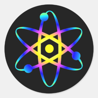 science atom classic round sticker