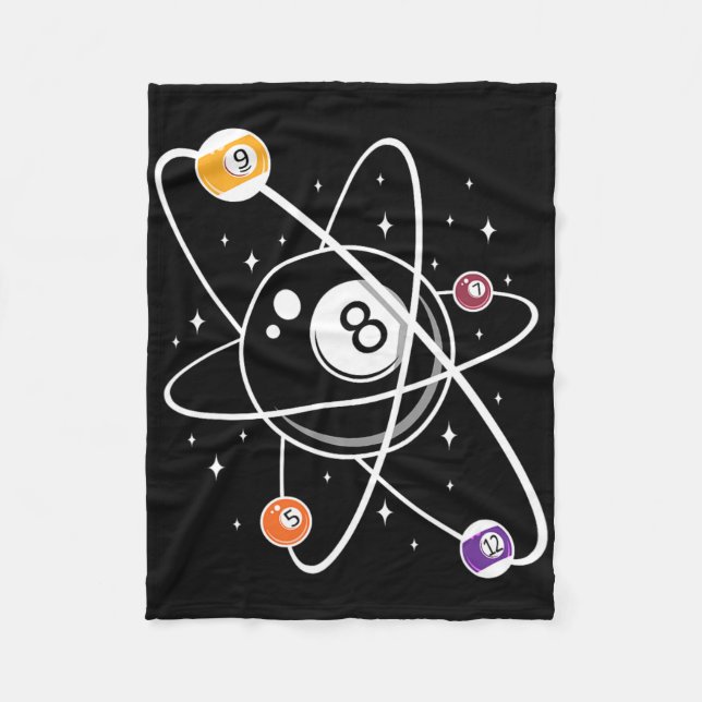 Science Atom Pool Lover 8- Billiards  Fleece Blanket (Front)