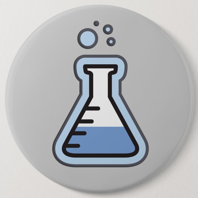 Science Beaker 6 Cm Round Badge (Front)