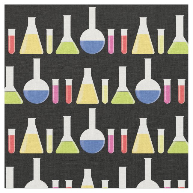 Science Beakers Laboratory Fabric (Close Up)