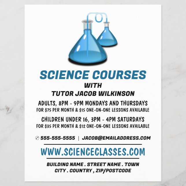 Science Beakers, Science Course Advertising Flyer (Front)