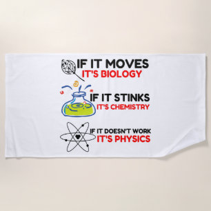 Science BIOLOGY CHEMISTRY PHYSICS Beach Towel