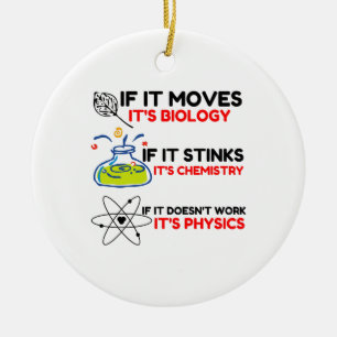 Science BIOLOGY CHEMISTRY PHYSICS Ceramic Tree Decoration