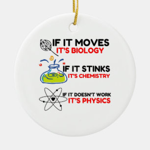 Science BIOLOGY CHEMISTRY PHYSICS Ceramic Tree Decoration