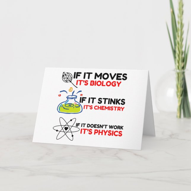 Science BIOLOGY CHEMISTRY PHYSICS Holiday Card (Front)