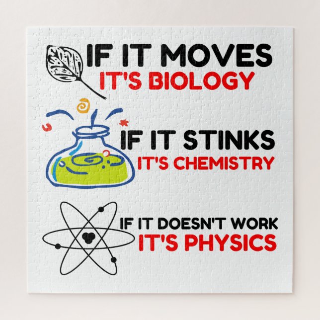 Science BIOLOGY CHEMISTRY PHYSICS Jigsaw Puzzle (Vertical)