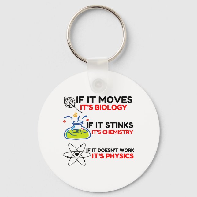 Science BIOLOGY CHEMISTRY PHYSICS Key Ring (Front)