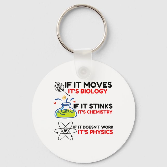 Science BIOLOGY CHEMISTRY PHYSICS Key Ring (Front)