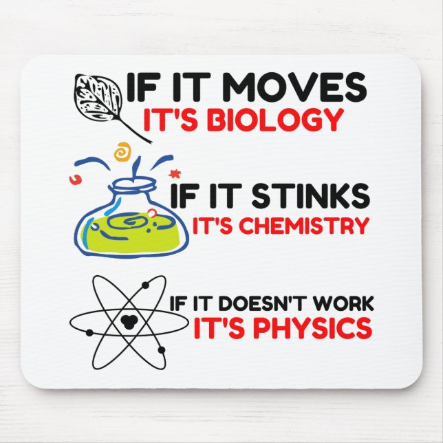 Science BIOLOGY CHEMISTRY PHYSICS Mouse Mat (Front)